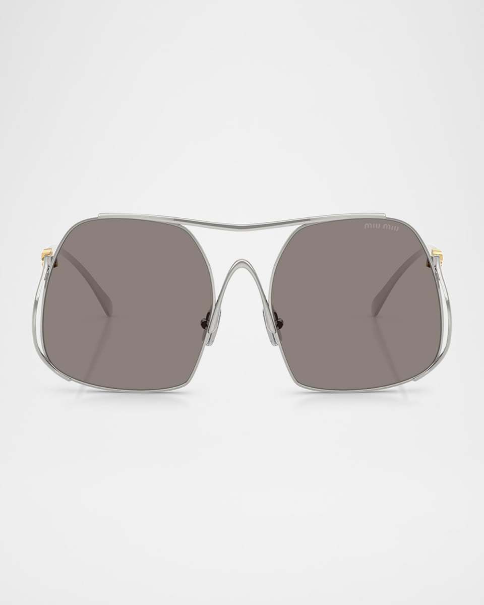 MU A55S Steel Square Sunglasses